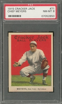 1915 Cracker Jack #71 Chief John Meyers – PSA NM-MT 8